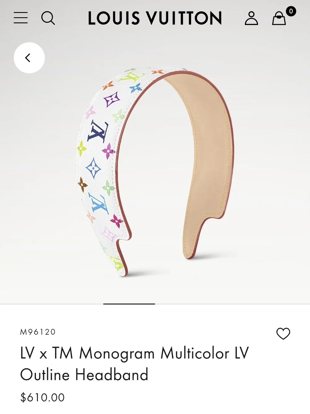 Louis Vuitton White Multicolor Monogram Kids Headband